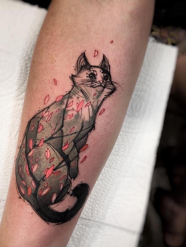 100+ Examples of Cute Cat Tattoo