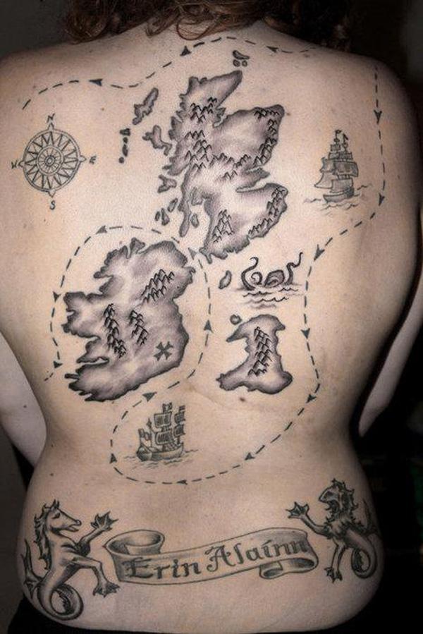 70 Awesome Map Tattoo Designs with Meaning