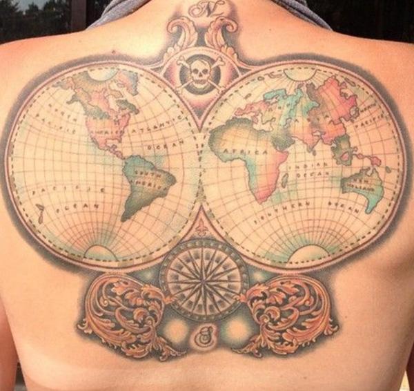 70 Awesome Map Tattoo Designs with Meaning