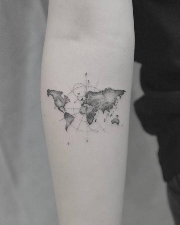 70 Awesome Map Tattoo Designs with Meaning
