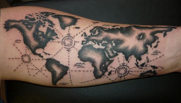 70 Awesome Map Tattoo Designs with Meaning