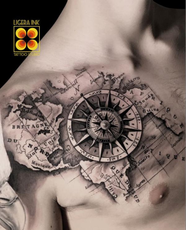 70 Awesome Map Tattoo Designs with Meaning