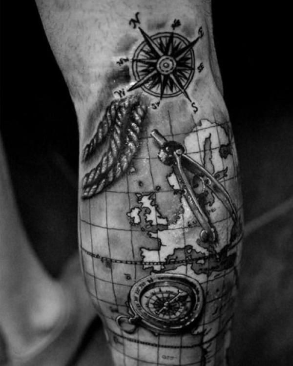 70 Awesome Map Tattoo Designs with Meaning