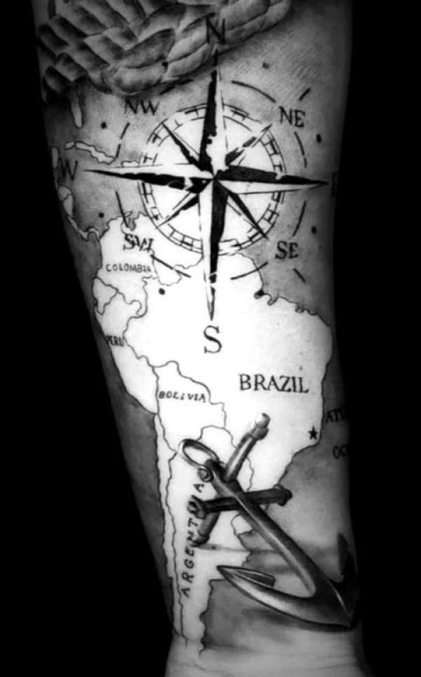 70 Awesome Map Tattoo Designs with Meaning