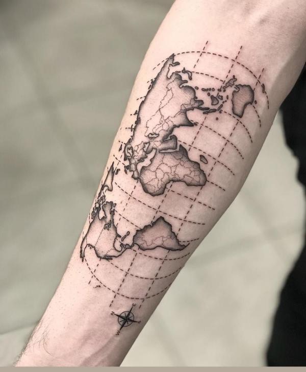 70 Awesome Map Tattoo Designs with Meaning