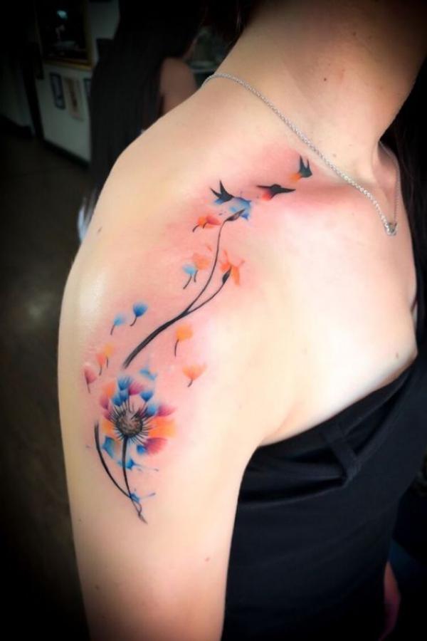 100 Dandelion Tattoo Designs for Women
