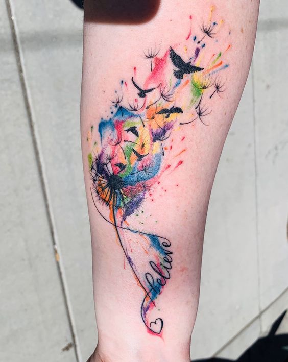 100 Dandelion Tattoo Designs for Women
