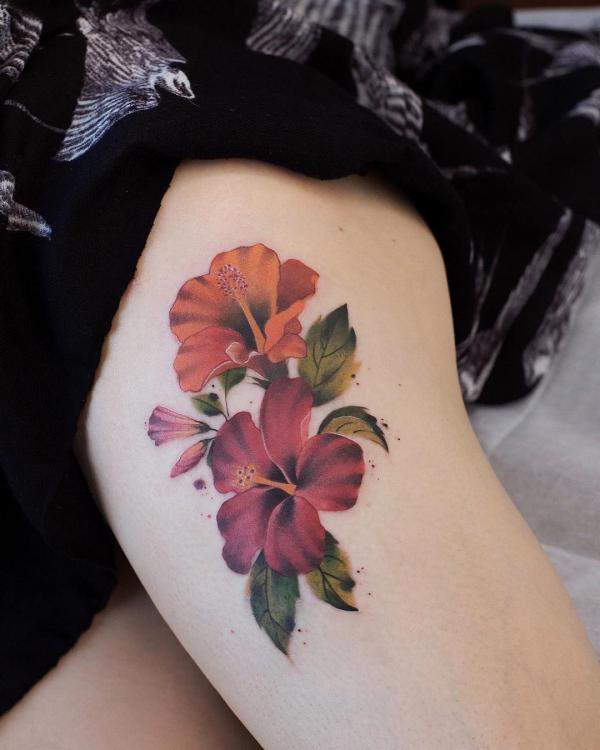 80 Hibiscus Tattoo Designs with Meaning