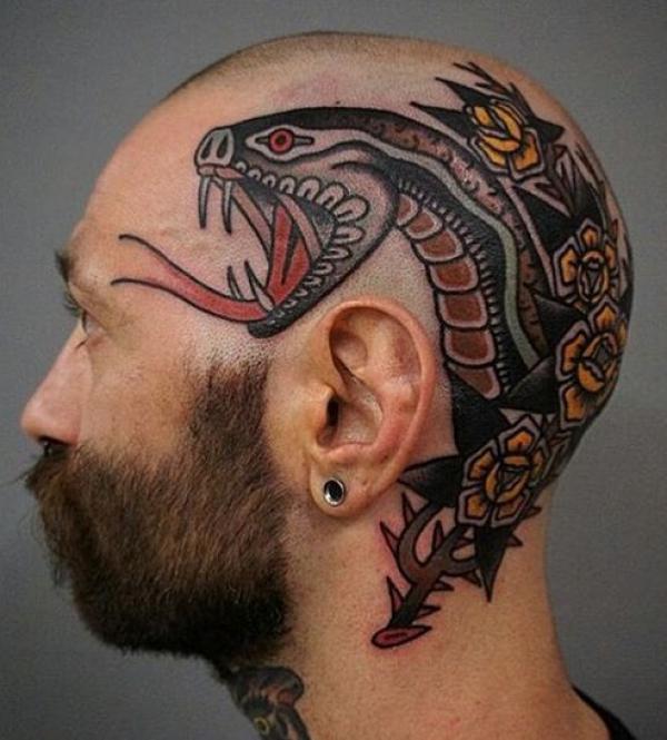 70 Crazy Head Tattoos Defying Norms