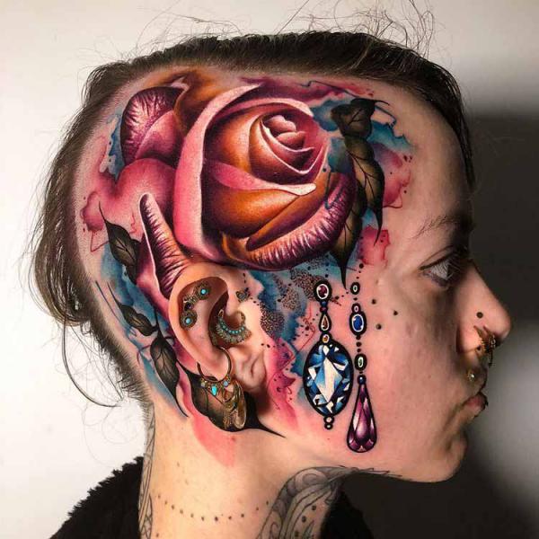 70 Crazy Head Tattoos Defying Norms