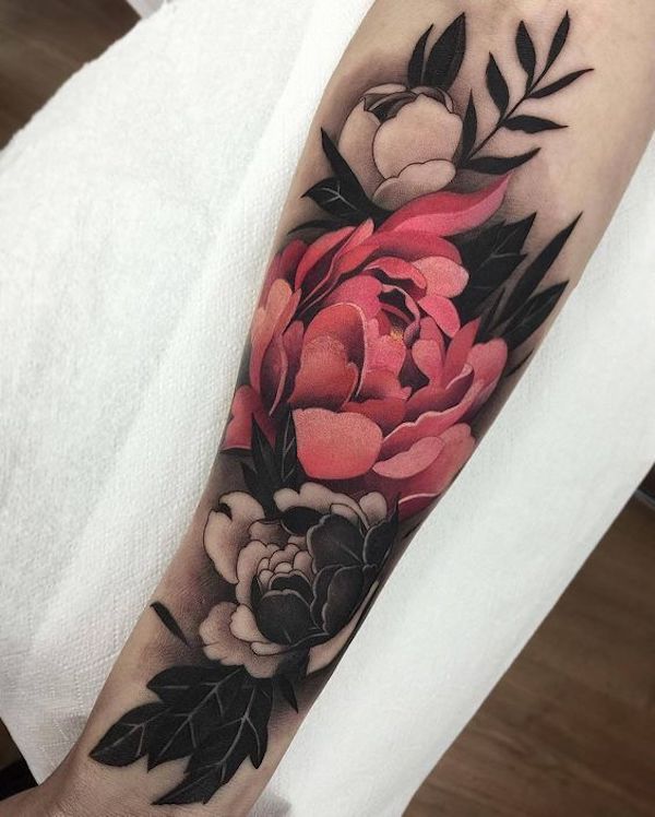 50 Peony Tattoo Designs and Meanings