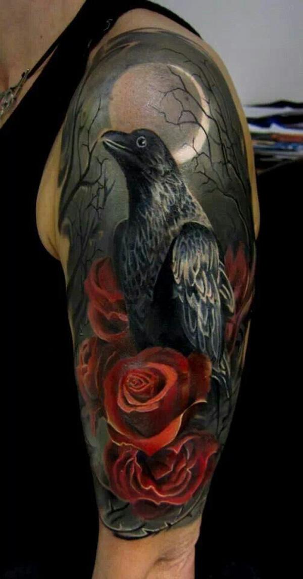 60+ Mysterious Raven Tattoos
