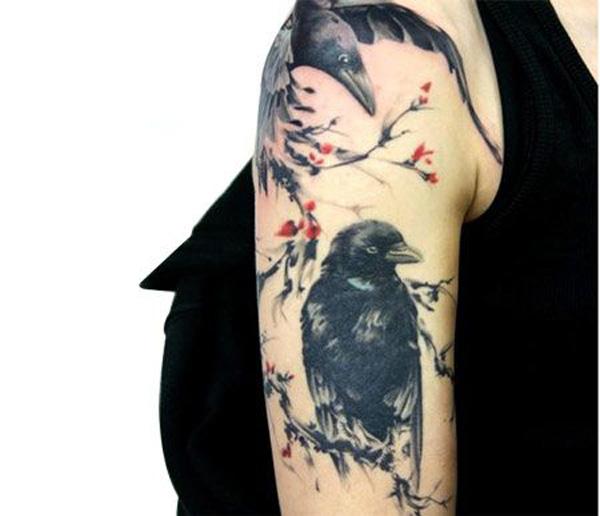 60+ Mysterious Raven Tattoos