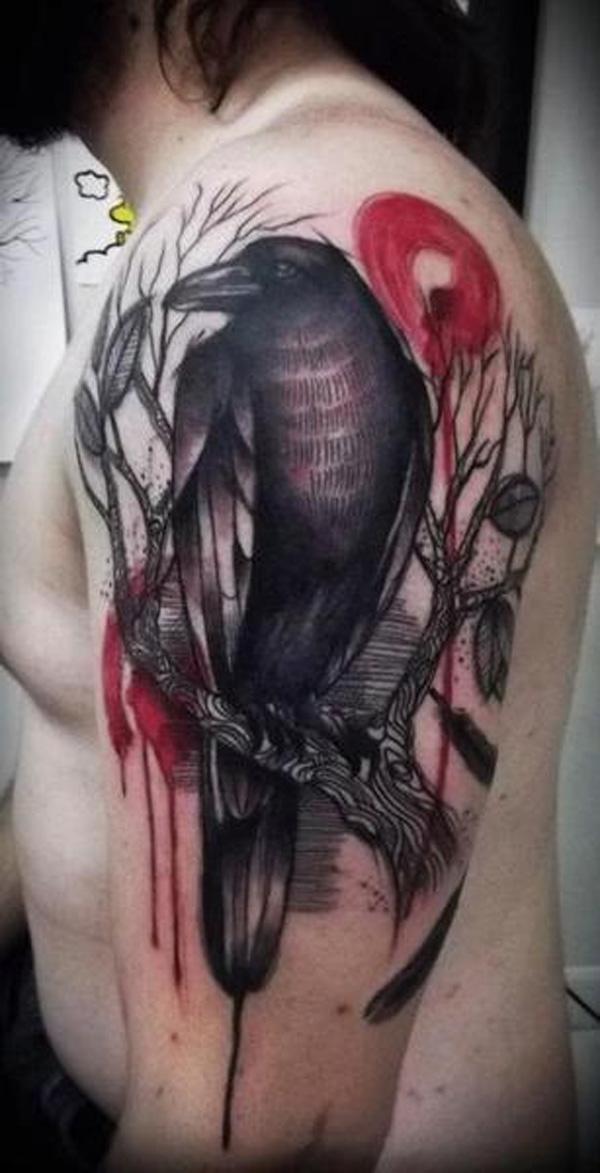60+ Mysterious Raven Tattoos
