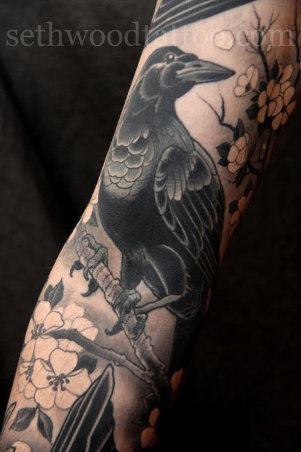 60+ Mysterious Raven Tattoos