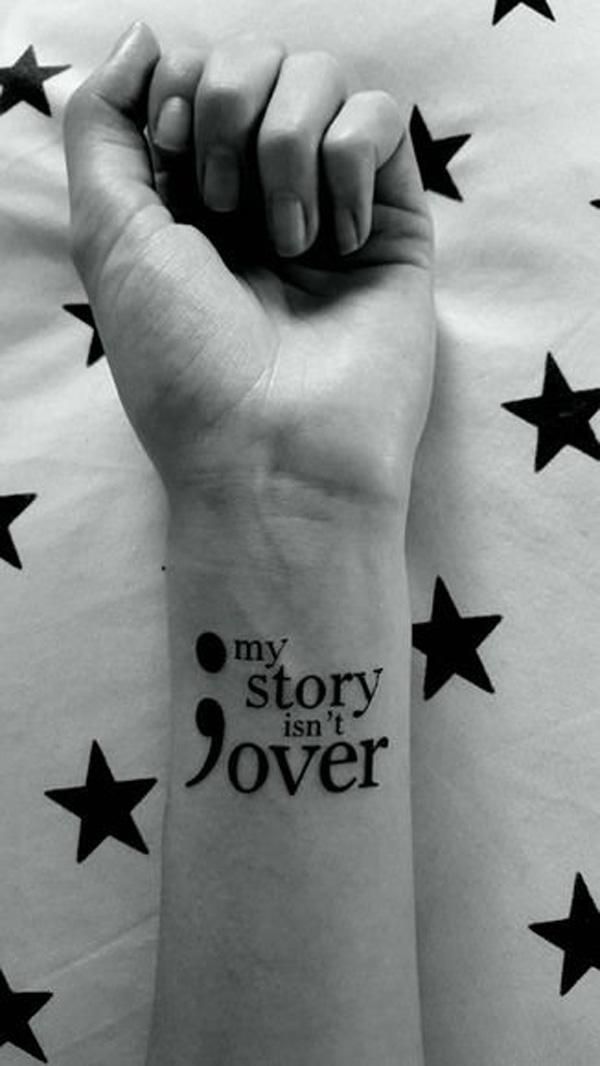 70 Inspirational Semicolon Tattoo Designs