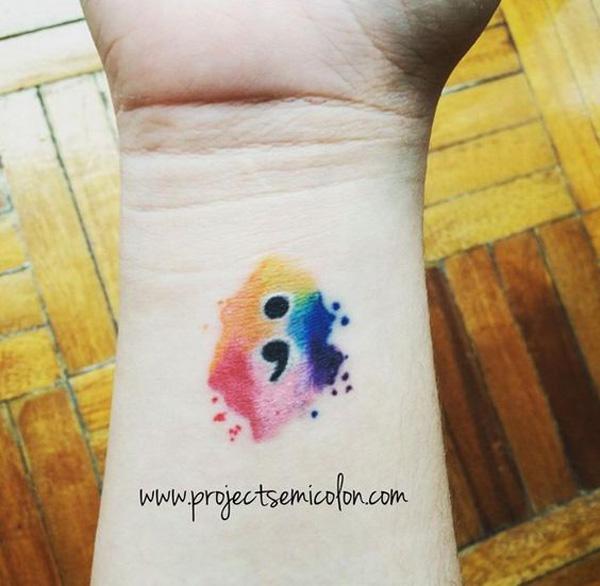 70 Inspirational Semicolon Tattoo Designs