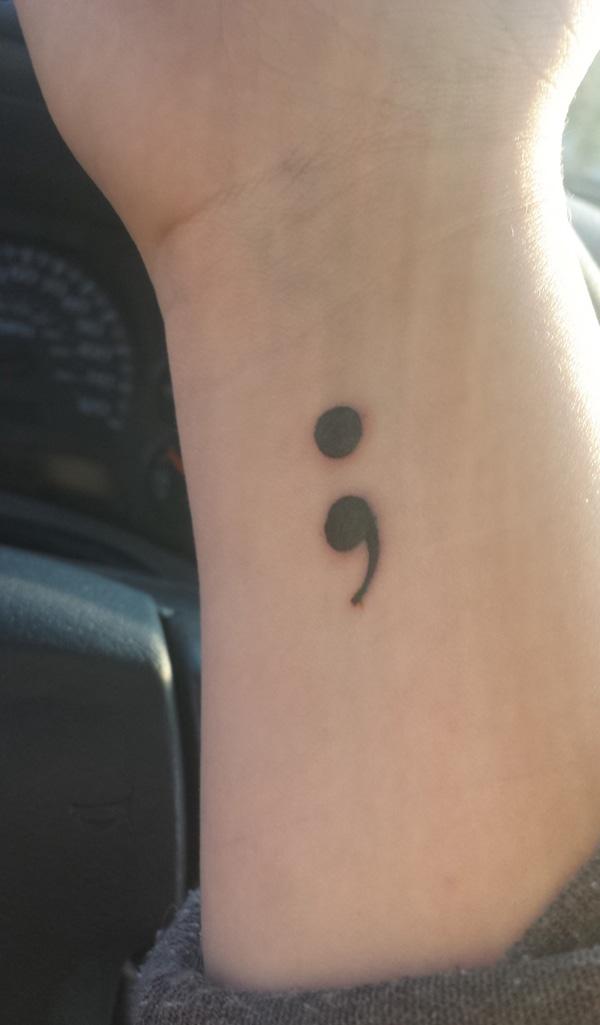70 Inspirational Semicolon Tattoo Designs