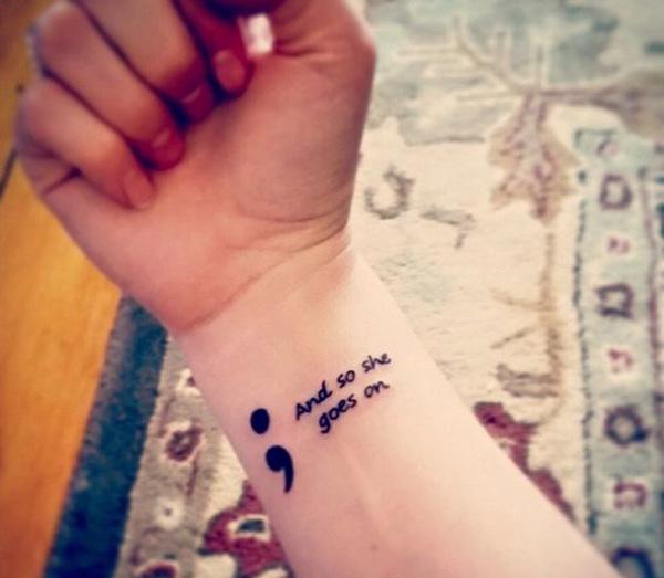 70 Inspirational Semicolon Tattoo Designs