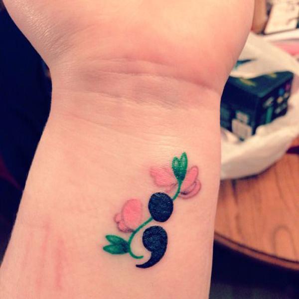 70 Inspirational Semicolon Tattoo Designs