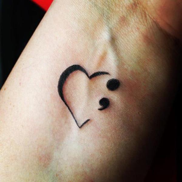 70 Inspirational Semicolon Tattoo Designs