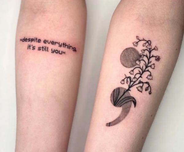 70 Inspirational Semicolon Tattoo Designs