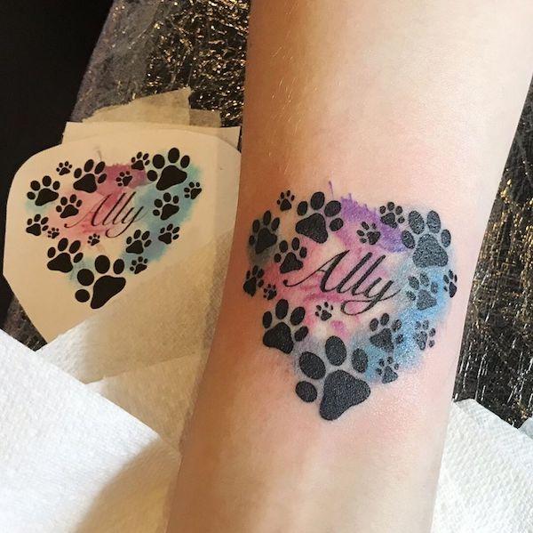 35 Cute Paw Print Tattoos for Your Inspiration