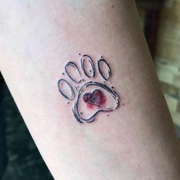 35 Cute Paw Print Tattoos for Your Inspiration