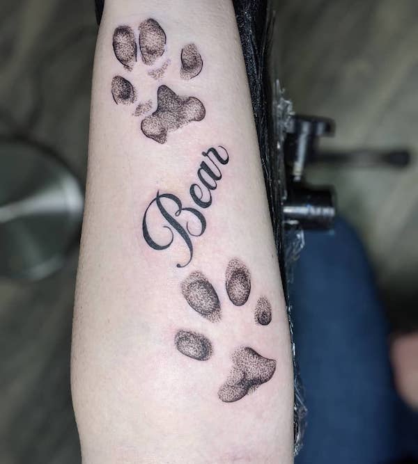 35 Cute Paw Print Tattoos for Your Inspiration