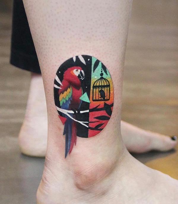 30 Adorable Parrot Tattoo Designs You will Love