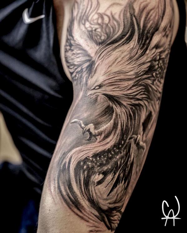 60 Phoenix Tattoos - Rise of a Mythological Bird