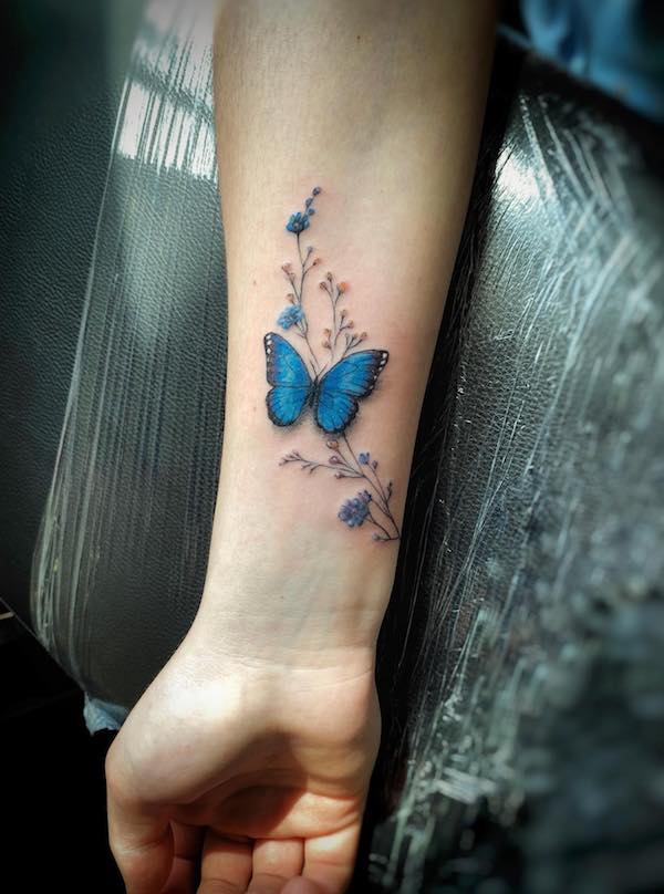 Blue Butterfly Tattoos: Meanings, Designs and Ideas