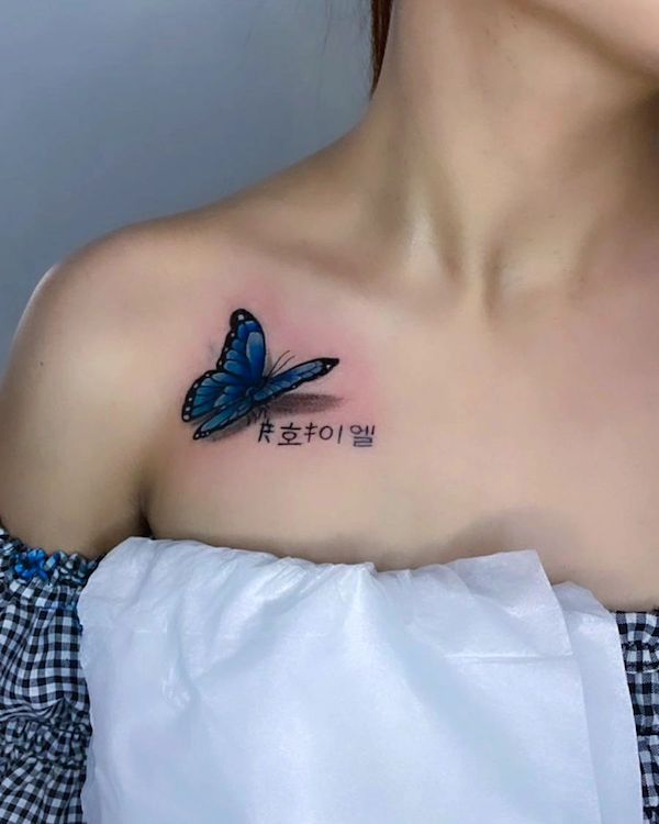 Blue Butterfly Tattoos: Meanings, Designs and Ideas