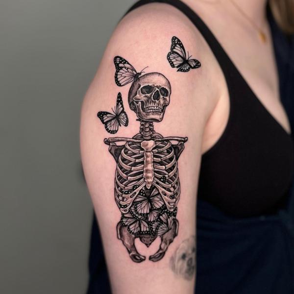 Butterfly Skull Tattoos: A Striking Fusion of Life and Death