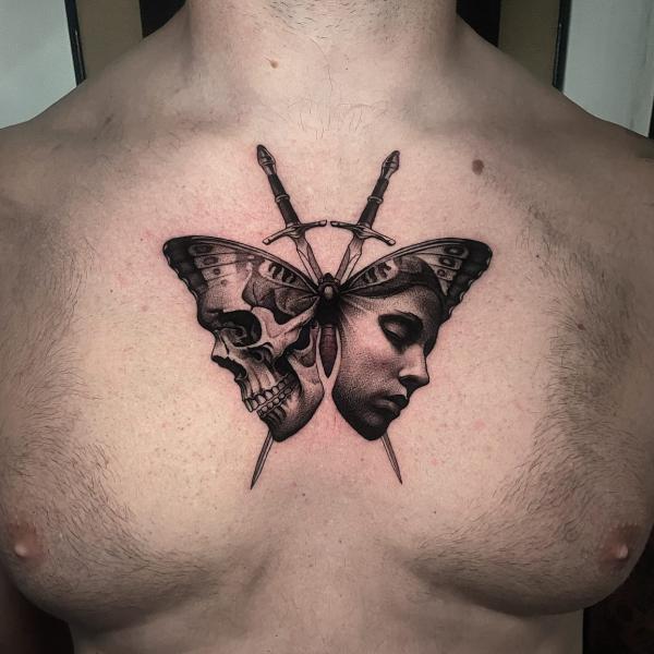 Butterfly Skull Tattoos: A Striking Fusion of Life and Death