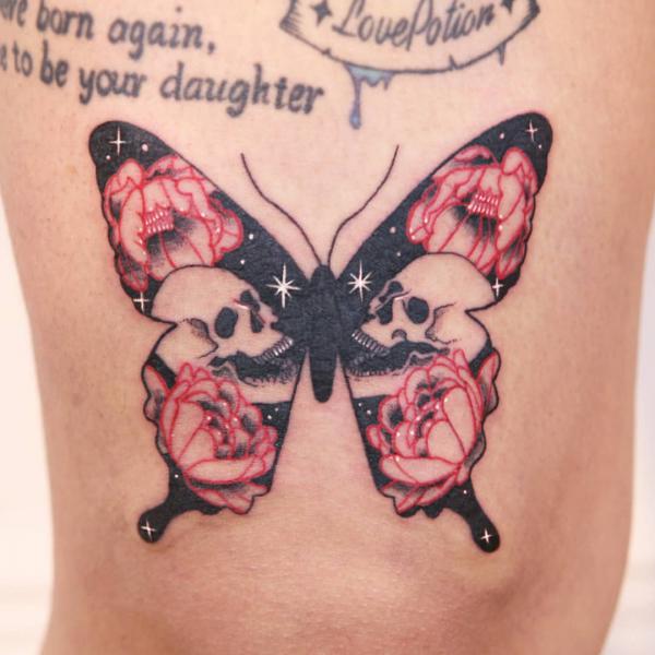 Butterfly Skull Tattoos: A Striking Fusion of Life and Death