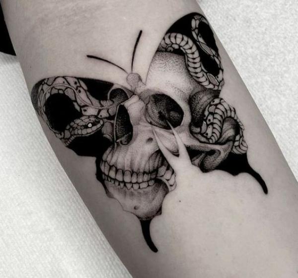 Butterfly Skull Tattoos: A Striking Fusion of Life and Death