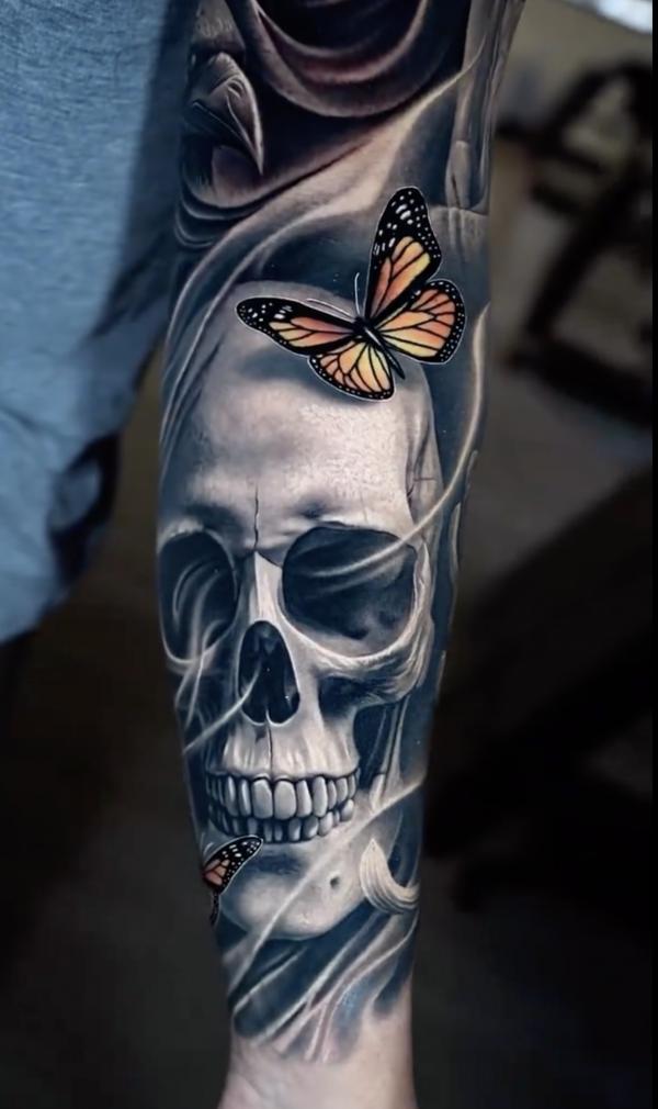 Butterfly Skull Tattoos: A Striking Fusion of Life and Death