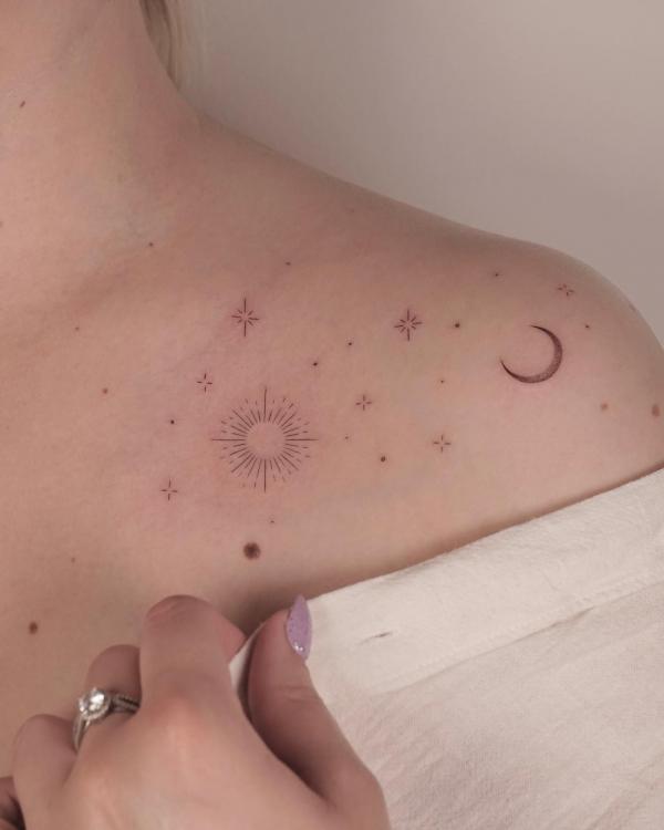 Moon and Stars Tattoos for Sky Lovers