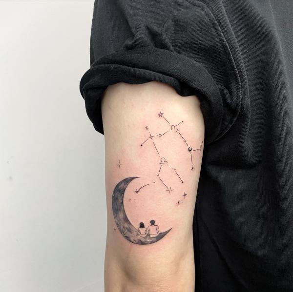 Moon and Stars Tattoos for Sky Lovers
