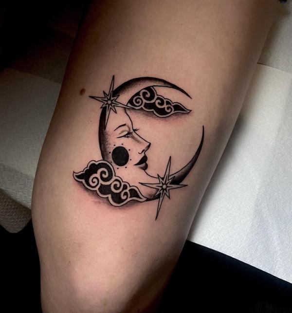 Moon and Stars Tattoos for Sky Lovers