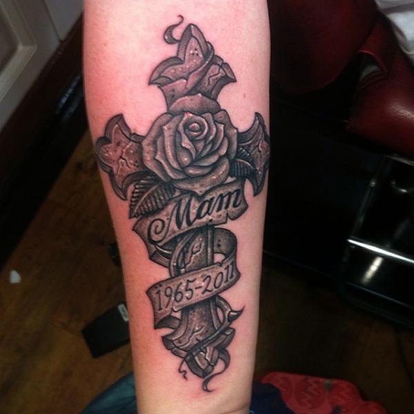 30 Cross with Rose Tattoo Ideas for Men and Women