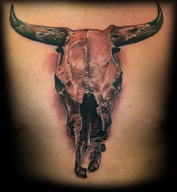 50+ Meaningful Bull Skull Tattoo Designs