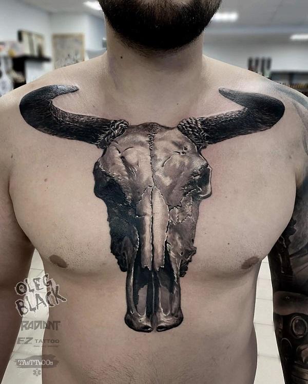 50+ Meaningful Bull Skull Tattoo Designs
