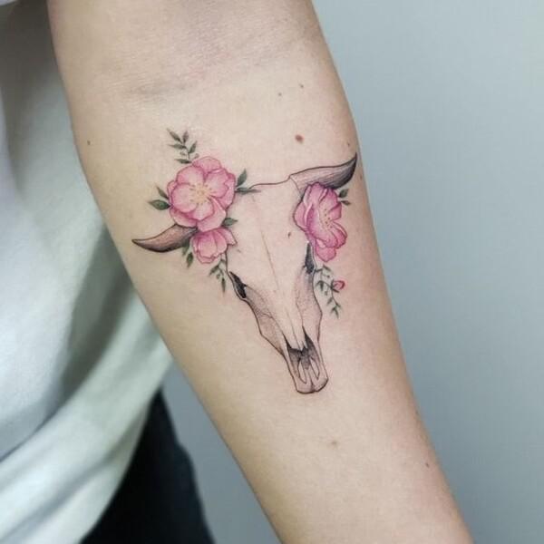 50+ Meaningful Bull Skull Tattoo Designs