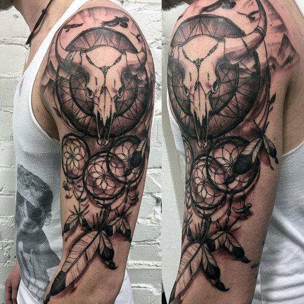 50+ Meaningful Bull Skull Tattoo Designs
