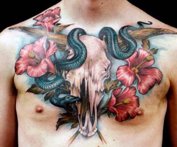 50+ Meaningful Bull Skull Tattoo Designs