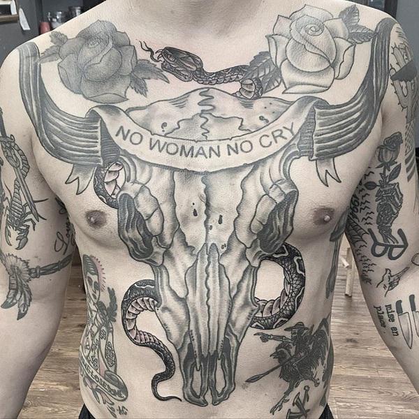 50+ Meaningful Bull Skull Tattoo Designs