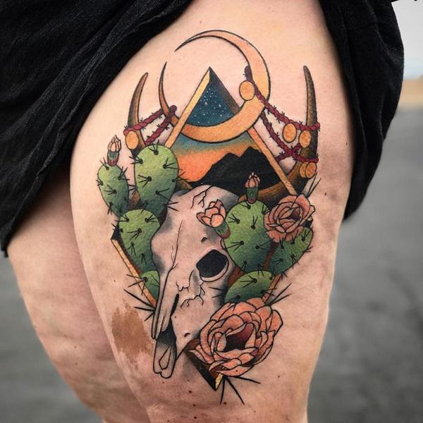 50+ Meaningful Bull Skull Tattoo Designs