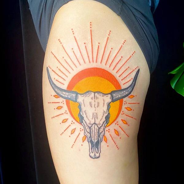 50+ Meaningful Bull Skull Tattoo Designs